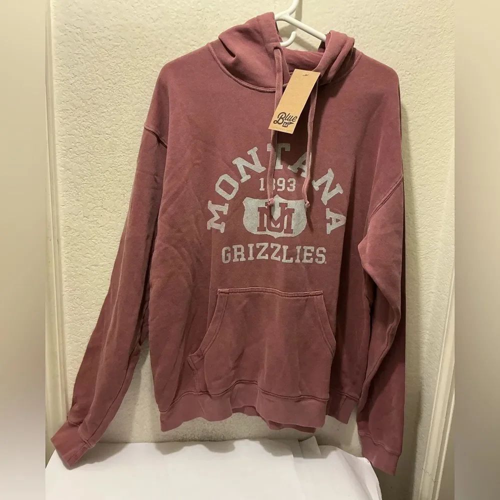 NWT Montana Grizzles Sweatshirt Mens M Red Hoodie University Team Sweater size L